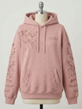 Botanical Bloom Embroidered Hoodie – Dusty Rose